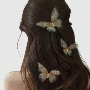 Veloura Fairy Butterfly Hair Clips Set | Aesthetic Hair Accessories (3pc)